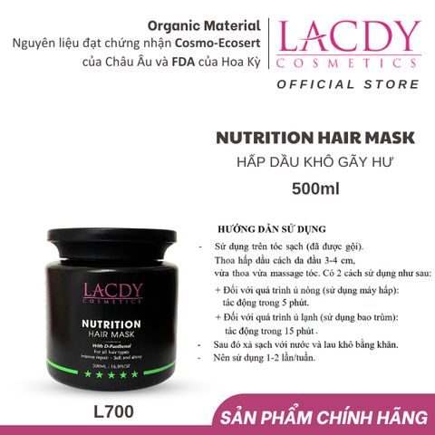  Hấp dầu khô gãy hư NUTRITION HAIR MASK (500ml)-L700 