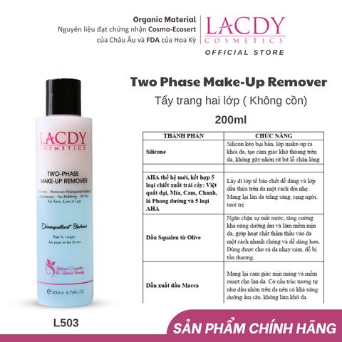  Tẩy trang 2 lớp TWO PHASE MAKE-UP REMOVER (200ml) - L503 