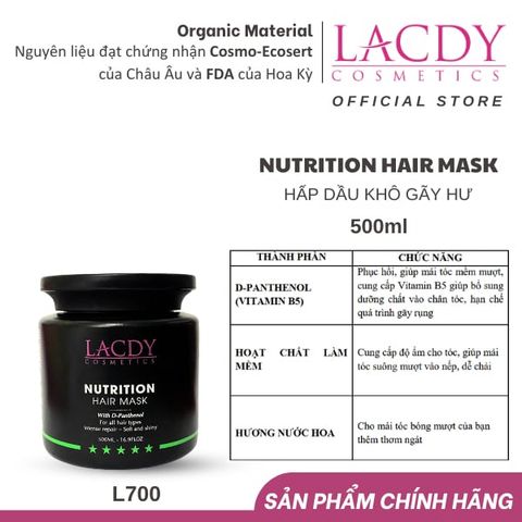  Hấp dầu khô gãy hư NUTRITION HAIR MASK (500ml)-L700 