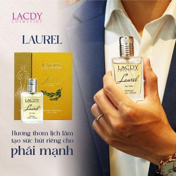  Nước hoa nam LAUREL hương nguyệt quế cuốn hút (30ml) - Lacdy [Chính Hãng] 