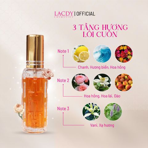  Nước hoa mini ROSE hương hoa hồng cao cấp (10ml) - Lacdy [Chính Hãng] 