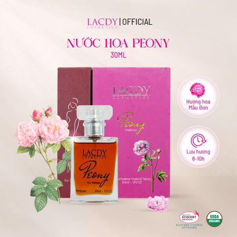  Nước hoa nữ PEONY hương hoa mẫu đơn ngọt ngào (30ml) - Lacdy [Chính Hãng] 