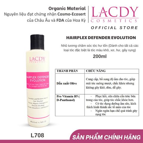  Nhũ tương chăm sóc tóc hư tổn Lacdy HairPlex Defender Evolution 200ml -L708 