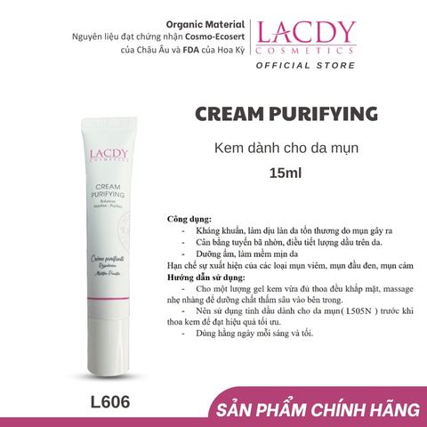  Kem dành cho da mụn PURIFYING CREAM (15ml)- L606 
