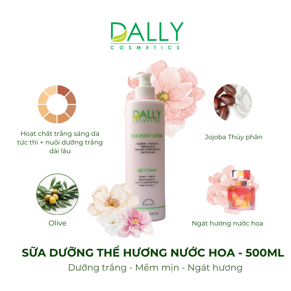  MILK BODY LOTION - Sữa dưỡng thể trắng da nước hoa (500ml) 