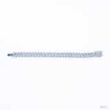  Lắc tay Cuban Bản 12mm Bạc S925 xi kim Không chủ  tấm cz Dài 18cm SBE021 