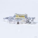  Mặt dây Royal ổ chữ nhật 8x10mm Bạc S925 xi kim Chủ Nam phi Radiant Light Yellow tấm cz  SPE148 