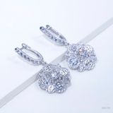  S925 Bông tai Đồng tiền Ổ 5,0mm Chủ Mois Round D tấm CZ  SEE155.m1.z 