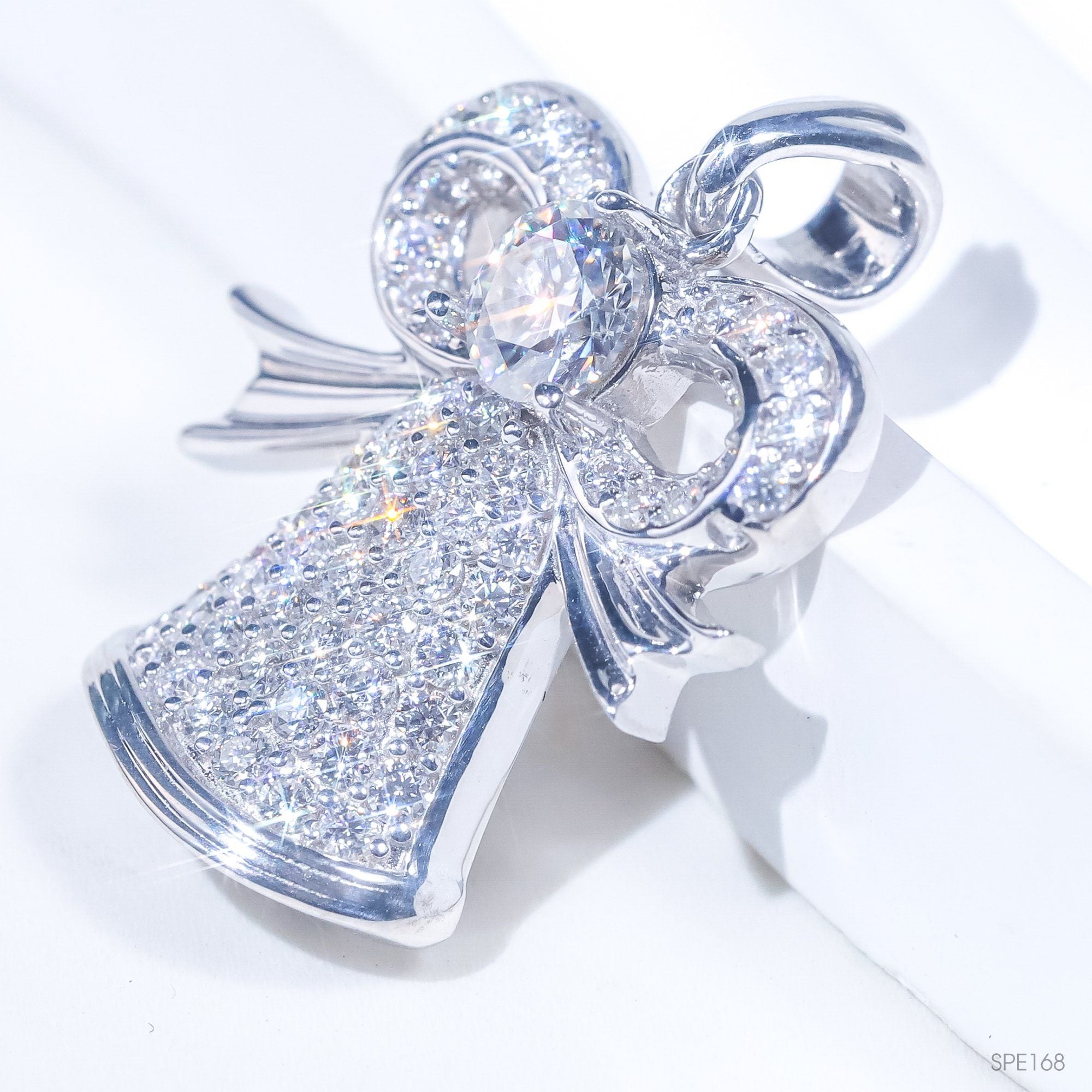  Mặt dây chuông ổ 5mm Bạc S925 xi kim Chủ Mois Round D tấm mois  SPE168 