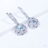  S925 Bông tai  ổ 6.0mm Chủ mois Round D tấm mois  SEE158.m1.m 