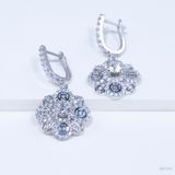  S925 Bông tai Đồng tiền Ổ 5,0mm Chủ Mois Round D tấm CZ  SEE155.m1.z 