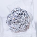  S925 Mặt dây Hoa hồng kèm dây Ổ 5,0mm Chủ Mois Round D tấm CZ  SPE139.M1.z 