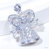  Mặt dây chuông ổ 5mm Bạc S925 xi kim Chủ Mois Round D tấm mois  SPE168 