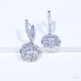  S925 Bông tai  ổ 6.0mm Chủ mois Round D tấm mois  SEE158.m1.m 