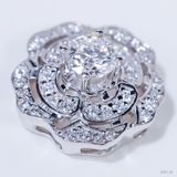  S925 Mặt dây Hoa hồng kèm dây Ổ 5,0mm Chủ Mois Round D tấm CZ  SPE139.M1.z 