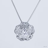  S925 Mặt dây Hoa hồng kèm dây Ổ 5,0mm Chủ Mois Round D tấm CZ  SPE139.M1.z 