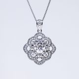  S925 Mặt dây Bông hoa 8 cánh Ổ 6,3mm Chủ Mois Round D tấm mois  SPE090.M1.m 