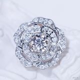  S925 Mặt dây Hoa hồng kèm dây Ổ 5,0mm Chủ Mois Round D tấm CZ  SPE139.M1.z 