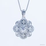  S925 Mặt dây Đồng tiền tài lộc Ổ 6.0mm Chủ Mois Round D tấm CZ  SPE155.M1.z 