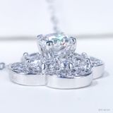  S925 Mặt dây 4 lá  Chủ Mois Round D tấm CZ  SPE145.M1.z 