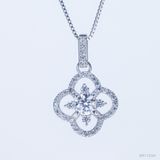  S925 Mặt dây Bốn lá Ổ 5,0mm Chủ mois Round D tấm CZ  SPE112.m1.z 