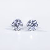  S925 Bông tai 6 chấu chốt ren Ổ 5,4mm Chủ Mois Round D không tấm  see072.s1.m1.k 