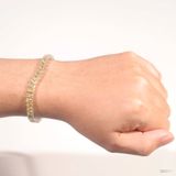  Lắc tay Tennis ổ chữ nhật 4x6mm Bạc S925 xi kim Chủ Nam phi Radiant Light Yellow không tấm Dài 15,2cm SBE017 