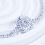  Lắc tay ổ 6.3mm bạc S925 xi kim chủ mois round D tấm mois SBE080 