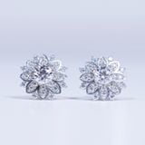  S925 Bông tai Bông hoa chốt ren Ổ 4,5mm Chủ Mois Round D tấm mois  SEE080.M1.m 