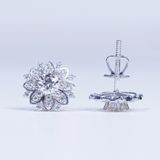  S925 Bông tai Bông hoa chốt ren Ổ 4,5mm Chủ Mois Round D tấm mois  SEE080.M1.m 