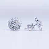  S925 Bông tai Bông hoa chốt ren Ổ 4,5mm Chủ Mois Round D tấm mois  SEE080.M1.m 