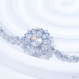  Lắc tay ổ 6.3mm bạc S925 xi kim chủ mois round D tấm mois SBE080 