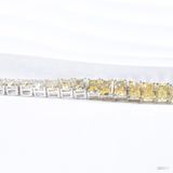  Lắc tay Tennis ổ chữ nhật 4x6mm Bạc S925 xi kim Chủ Nam phi Radiant Light Yellow không tấm Dài 15,2cm SBE017 