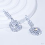  Bông tai ổ 5mm Bạc S925 xi kim Chủ Mois Round D tấm cz SEE177 