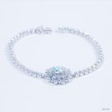  Lắc tay ổ 6.3mm bạc S925 xi kim chủ mois round D tấm mois SBE080 