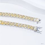  Lắc tay Tennis ổ chữ nhật 4x6mm Bạc S925 xi kim Chủ Nam phi Radiant Light Yellow không tấm Dài 15,2cm SBE017 