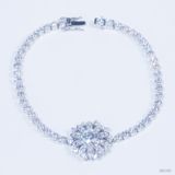  Lắc tay ổ 6.3mm bạc S925 xi kim chủ mois round D tấm mois SBE080 