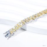  Lắc tay Tennis ổ chữ nhật 4x6mm Bạc S925 xi kim Chủ Nam phi Radiant Light Yellow không tấm Dài 15,2cm SBE017 