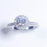  S925 Nhân nữ Halo đai tấm Ổ 6,0mm Chủ Mois Round D tấm mois  SRE027.M1.m 