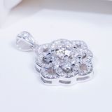  S925 Mặt dây Bông hoa 8 cánh Ổ 6,3mm Chủ Mois Round D tấm mois  SPE090.M1.m 