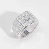  S925 Nhẫn nam Đai Baguette  Ổ 6,3mm Chủ Mois Round D tấm mois SRM102.M1.m 