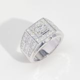  S925 Nhẫn nam Đai Baguette  Ổ 6,3mm Chủ Mois Round D tấm mois SRM102.M1.m 