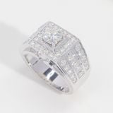  S925 Nhẫn nam Đai Baguette  Ổ 6,3mm Chủ Mois Round D tấm mois SRM102.M1.m 