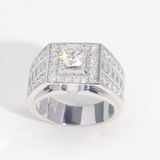  S925 Nhẫn nam Đai Baguette  Ổ 6,3mm Chủ Mois Round D tấm mois SRM102.M1.m 