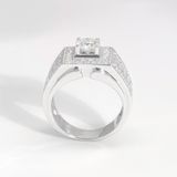  S925 Nhẫn nam Đai Baguette  Ổ 6,3mm Chủ Mois Round D tấm mois SRM102.M1.m 