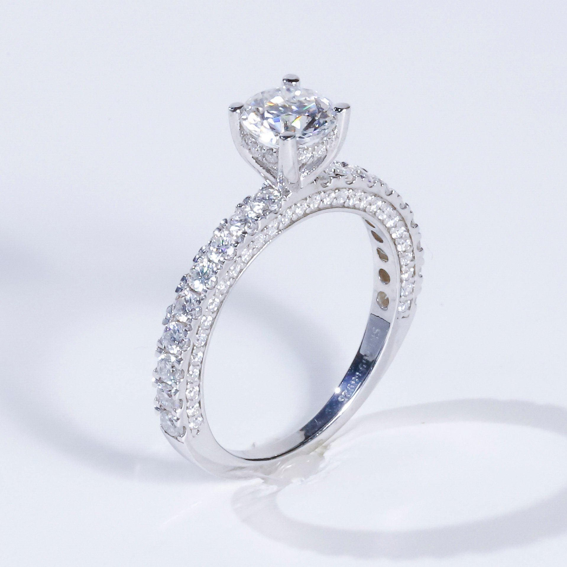  S925 Nhân nữ Đơn giản đai tấm Ổ 6,3mm Chủ Mois Round D tấm mois  SRE069.M1.m 