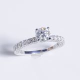  S925 Nhân nữ Đơn giản đai tấm Ổ 6,3mm Chủ Mois Round D tấm mois  SRE069.M1.m 