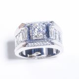  S925 Nhẫn nam Đai Emerald Ổ 7,2mm Chủ Mois Round D tấm mois SRM103.M1.m 
