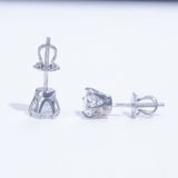  S925 Bông tai 6 chấu Ổ 5,4mm Chủ Mois Round D không tấm  SEE076.M1.n 