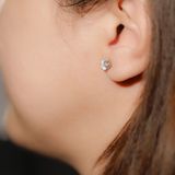  S925 Bông tai 6 chấu Ổ 5,4mm Chủ Mois Round D không tấm  SEE076.M1.n 